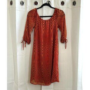 Vtg Millenium Dress Medium Retro Sheer Psychedelic 70s Disco Festival Rave 17658